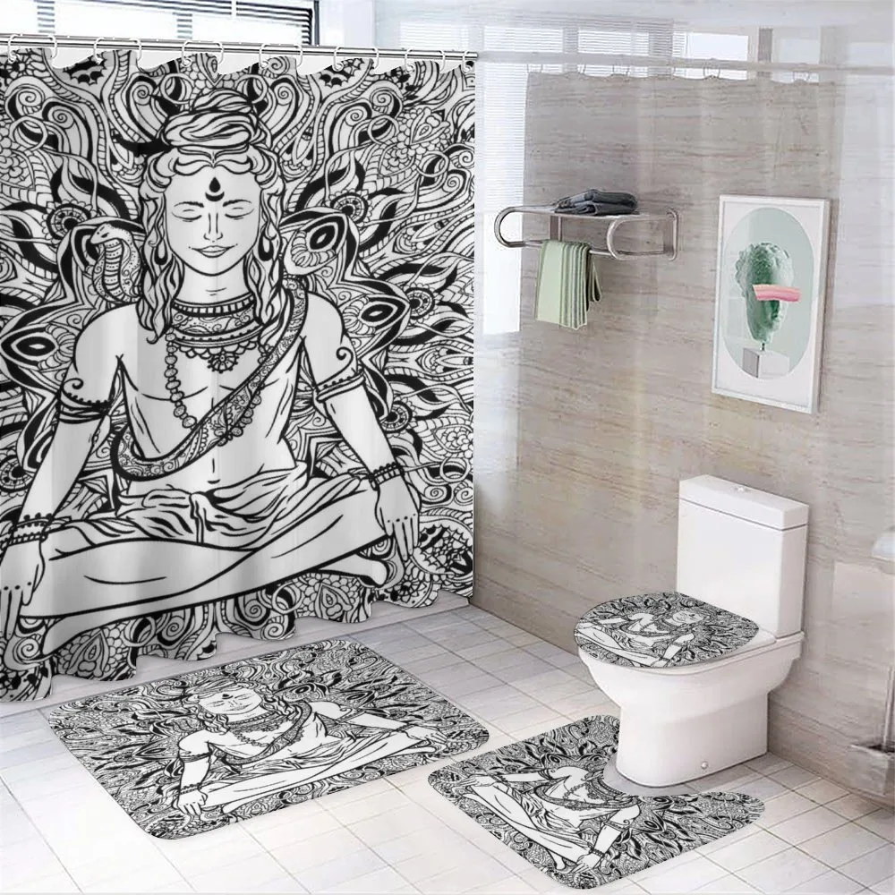 Third Eye Mandala Sketch — 4-Piece Bathroom Set preview