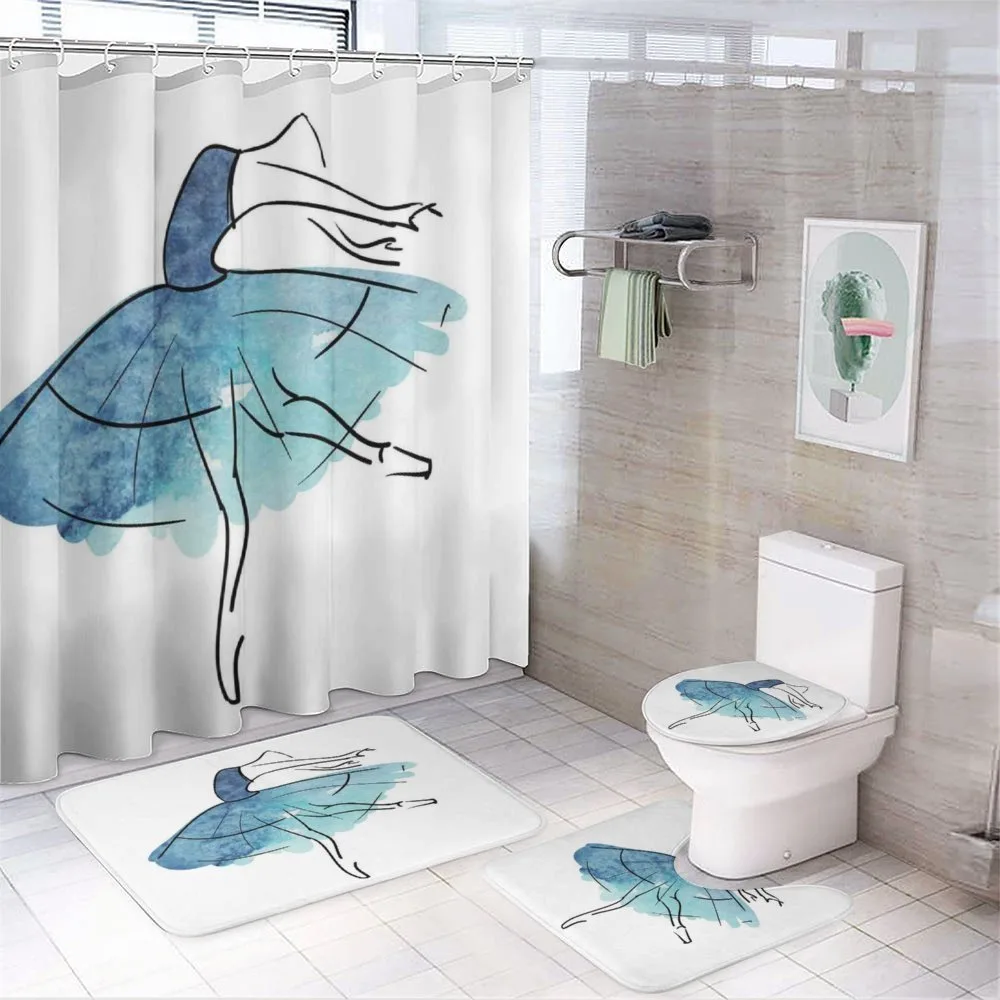 Watercolor Tutu Blue Tones — 4-Piece Bathroom Set preview