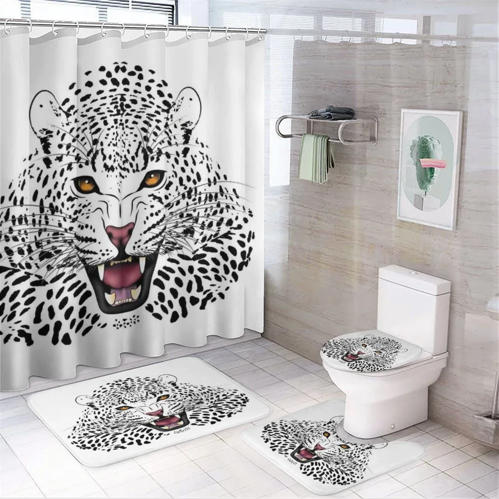 Angry Wild Leopard 4-Piece Bathroom Set product video