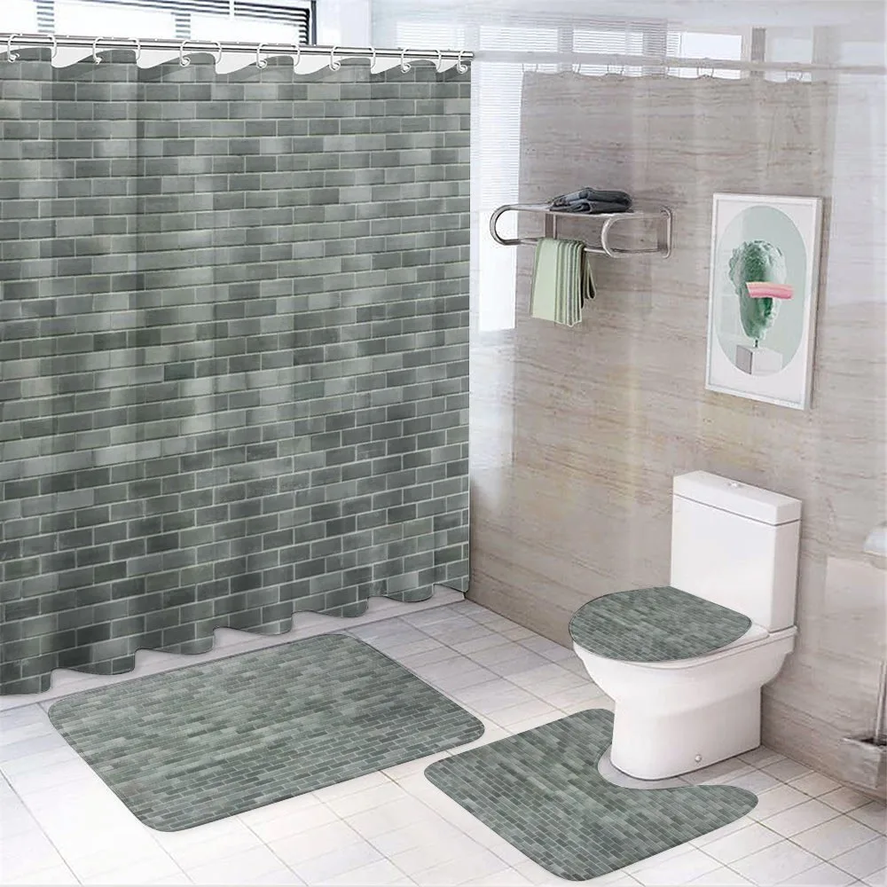 Brick Wall Tiles — 4-Piece Bathroom Set preview