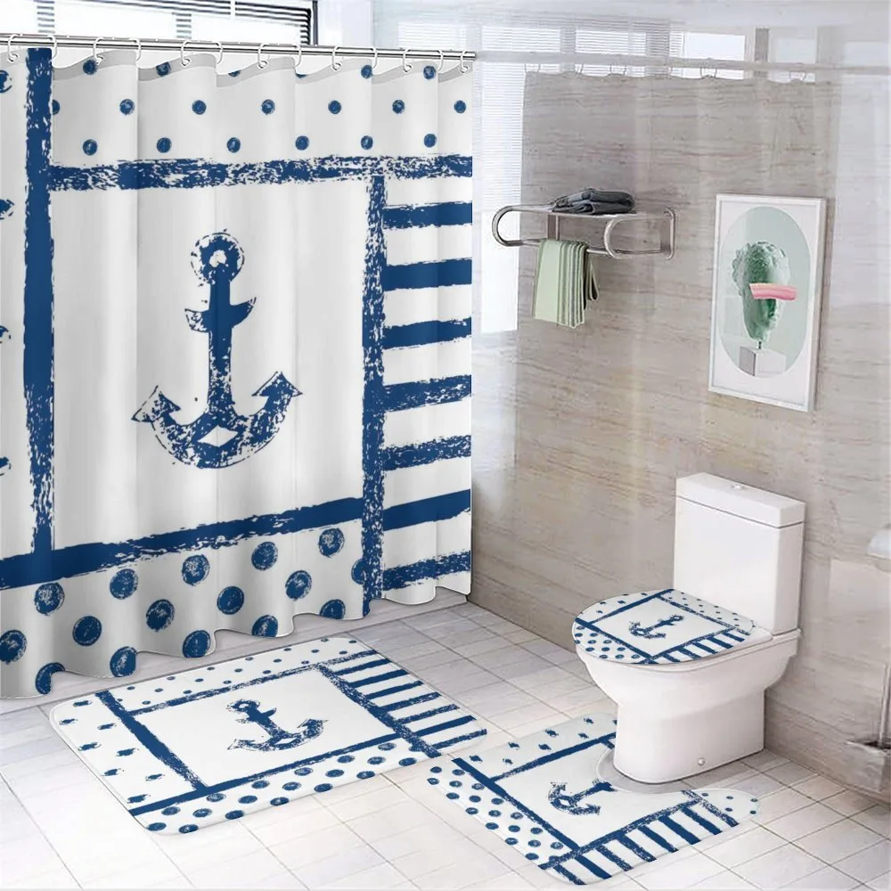 Grunge Boat Navy Theme — 4-Piece Bathroom Set preview