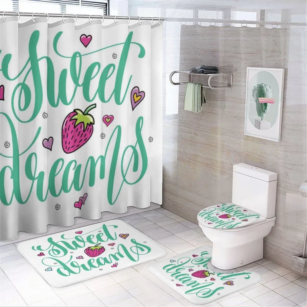 Hearts Strawberry — 4-Piece Bathroom Set preview