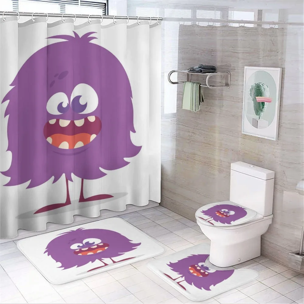 Monster Silly Face Cartoon — 4-Piece Bathroom Set preview