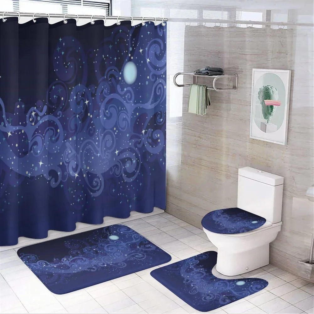 Abstract Starry Night Moon — 4-Piece Bathroom Set preview