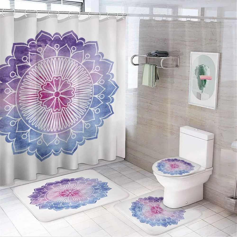 Boho Blossom Watercolor — 4-Piece Bathroom Set preview