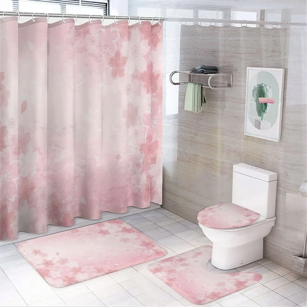 Cherry Blossom Floral Art — 4-Piece Bathroom Set preview