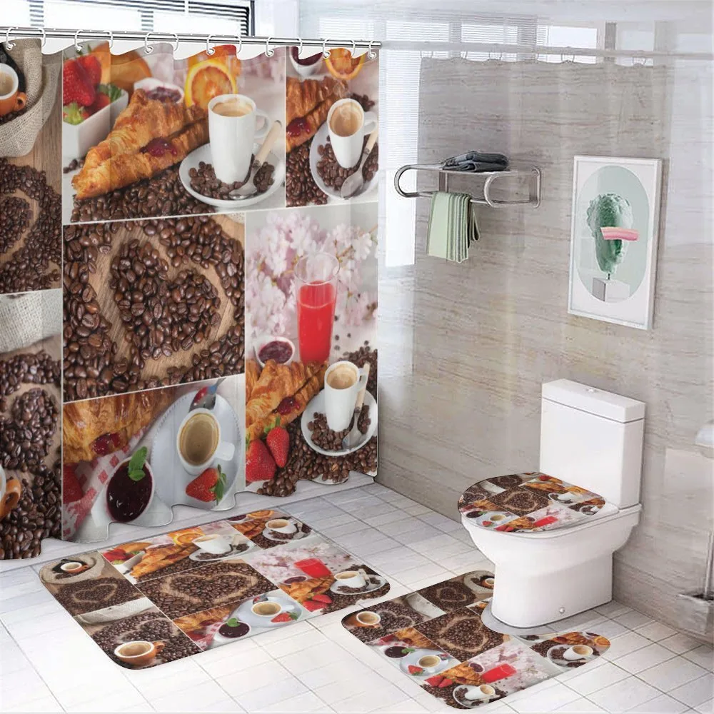 Croissant and Coffee — 4-Piece Bathroom Set preview