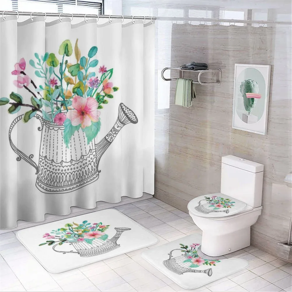 Doodle Watering Can — 4-Piece Bathroom Set preview