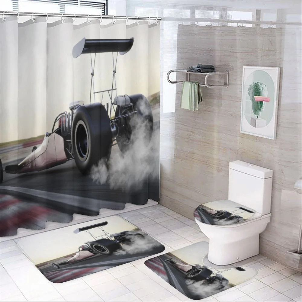 Dragster Racign down Track — 4-Piece Bathroom Set preview