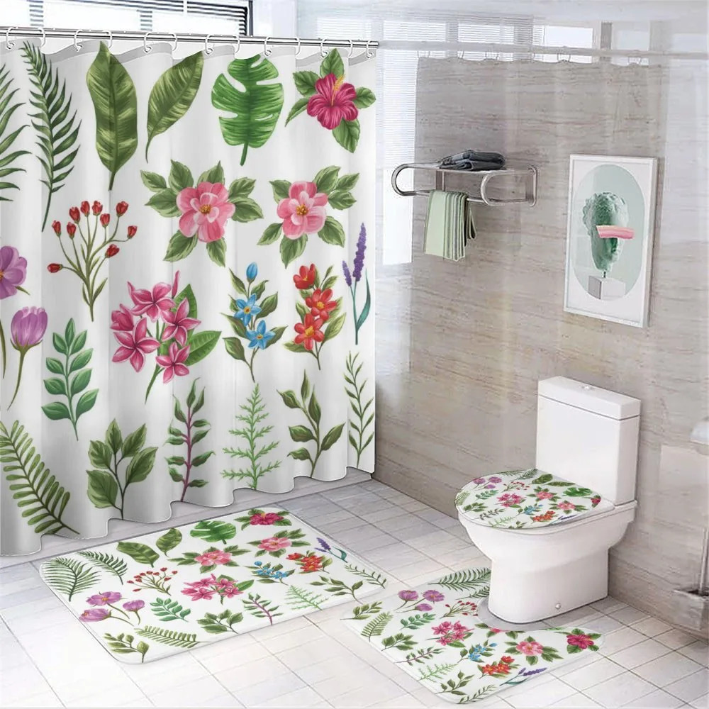 Exotic Flowers and Ferns — 4-Piece Bathroom Set preview