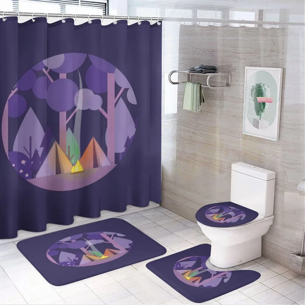 Forest Scenery with Tents — 4-Piece Bathroom Set preview