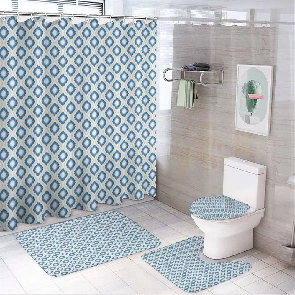 Japanese Kimono Motifs — 4-Piece Bathroom Set preview