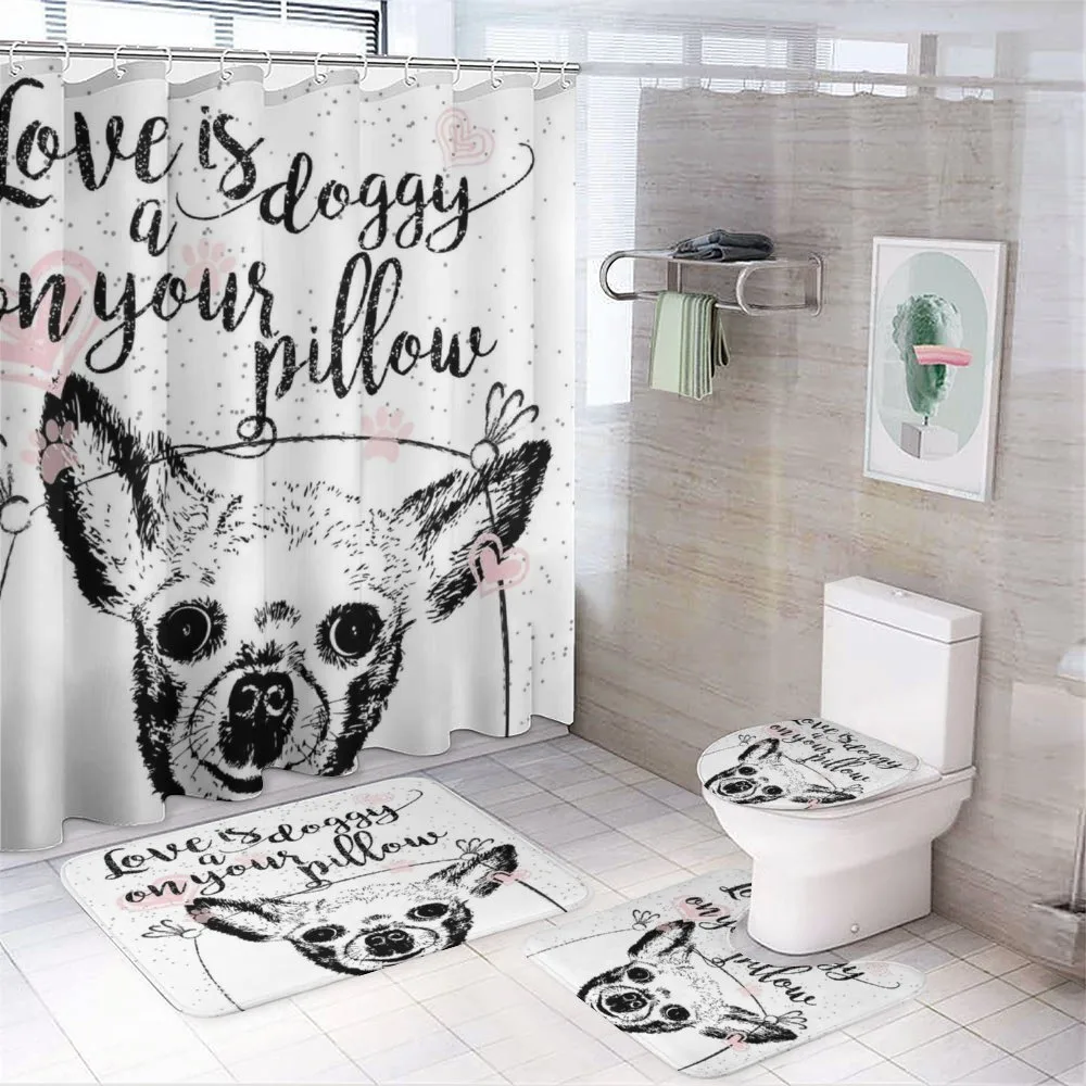 Love Dogs Grungy — 4-Piece Bathroom Set preview