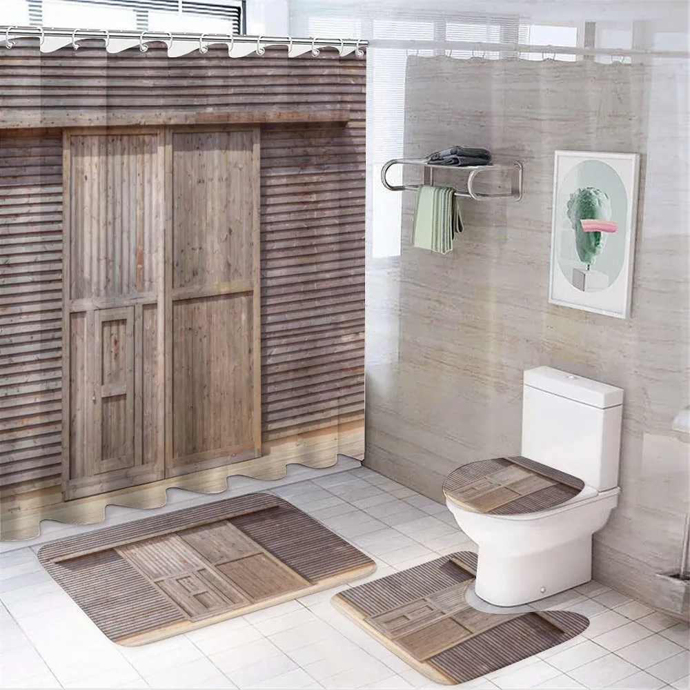 Old Wooden Timber — 4-Piece Bathroom Set preview