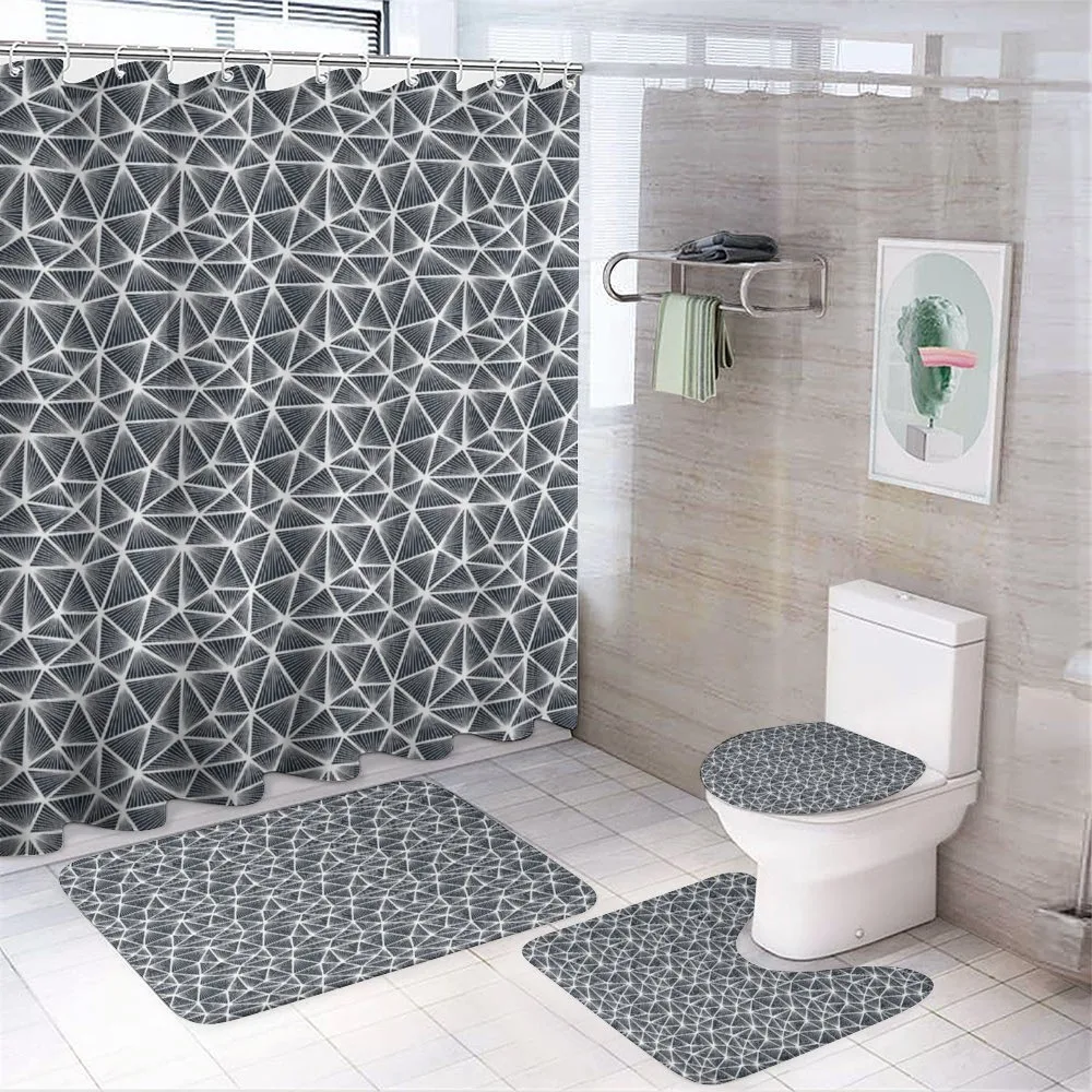 Triangular Shapes Lines — 4-Piece Bathroom Set preview