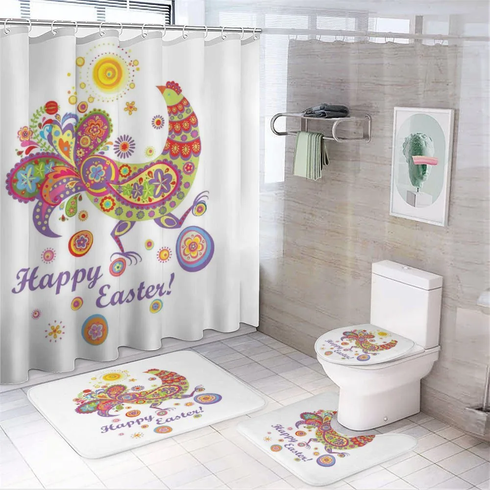 Blossoming Flowers Dots 4-Piece Bathroom Set product video