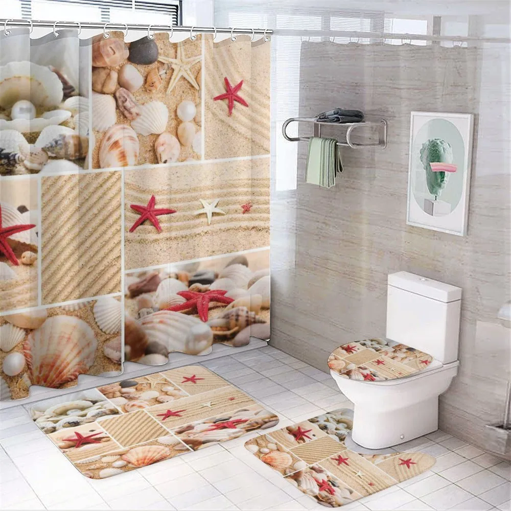 Seashells Starfishes — 4-Piece Bathroom Set preview