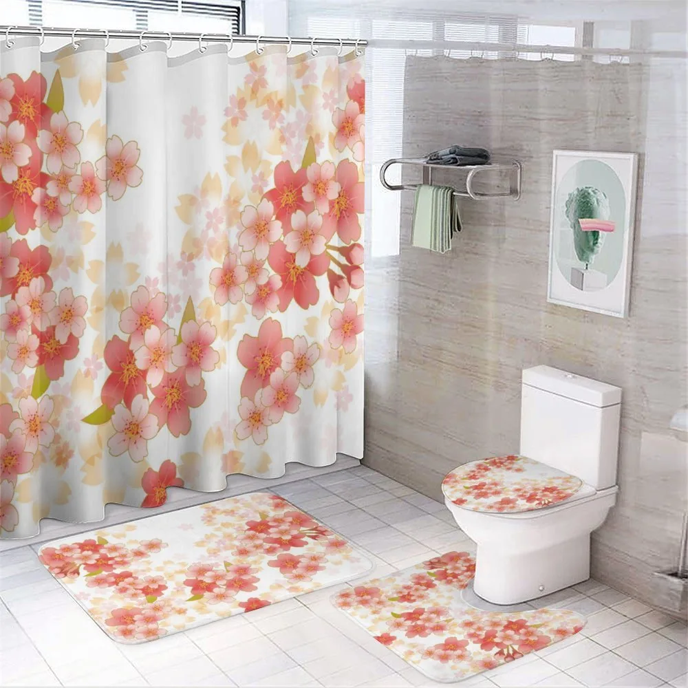 Vibrant Sakura Flowers — 4-Piece Bathroom Set preview