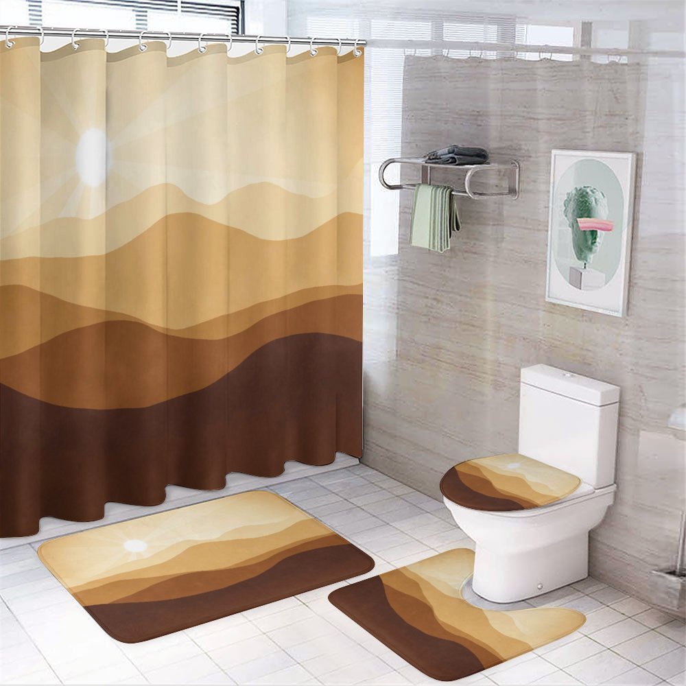 Abstract Sunrise Mountains — 4-Piece Bathroom Set preview