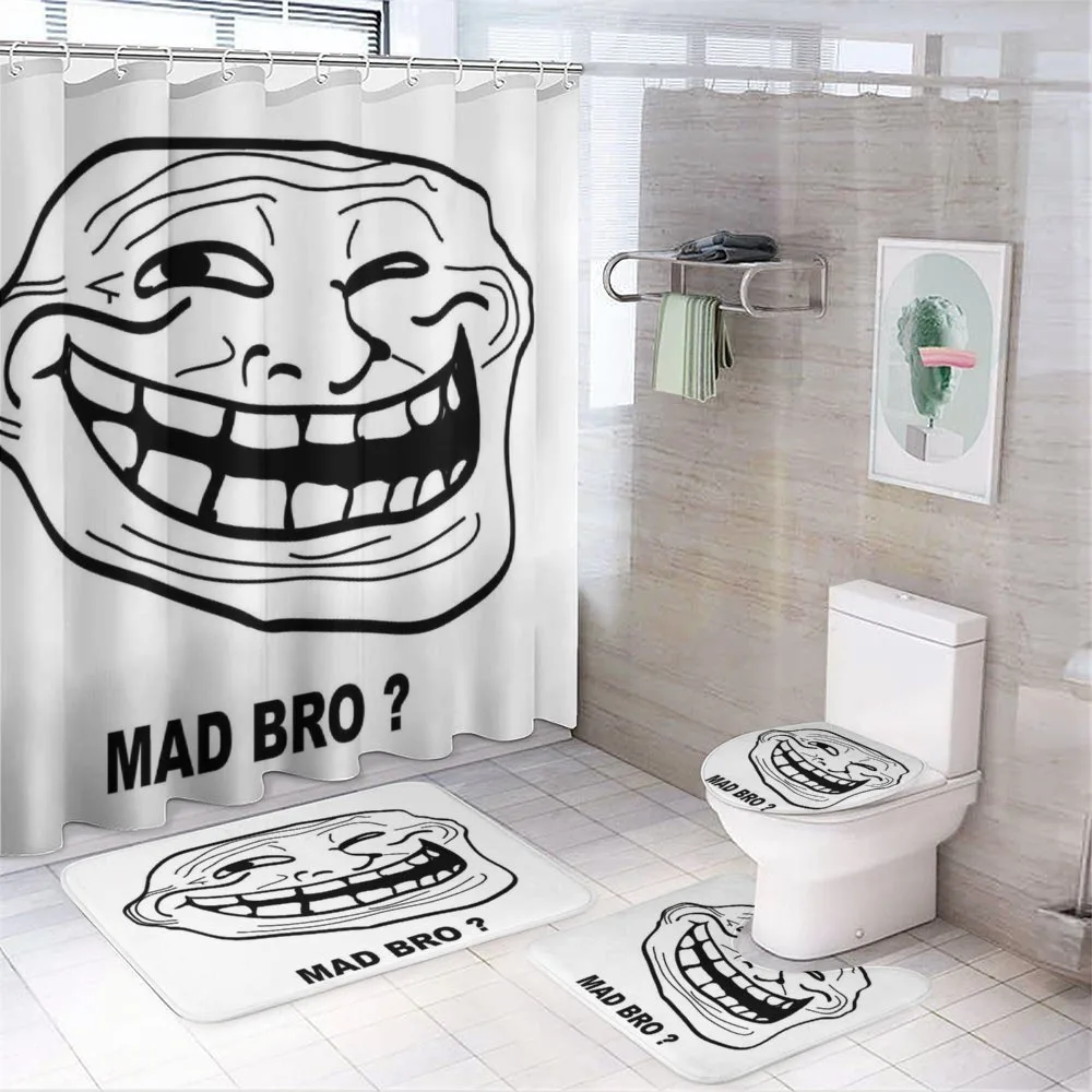 Cartoon Style Troll Guy 4-Piece Bathroom Set product video