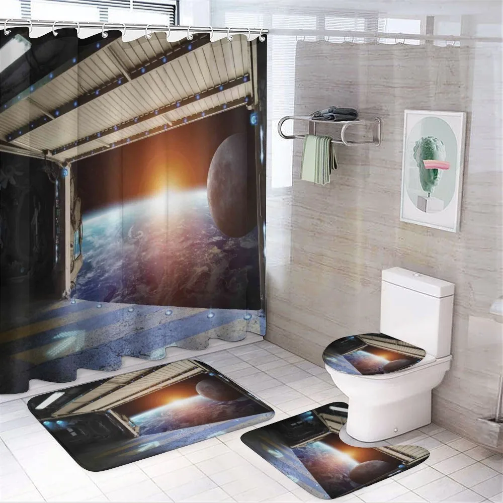 Earth Galaxy Space — 4-Piece Bathroom Set preview