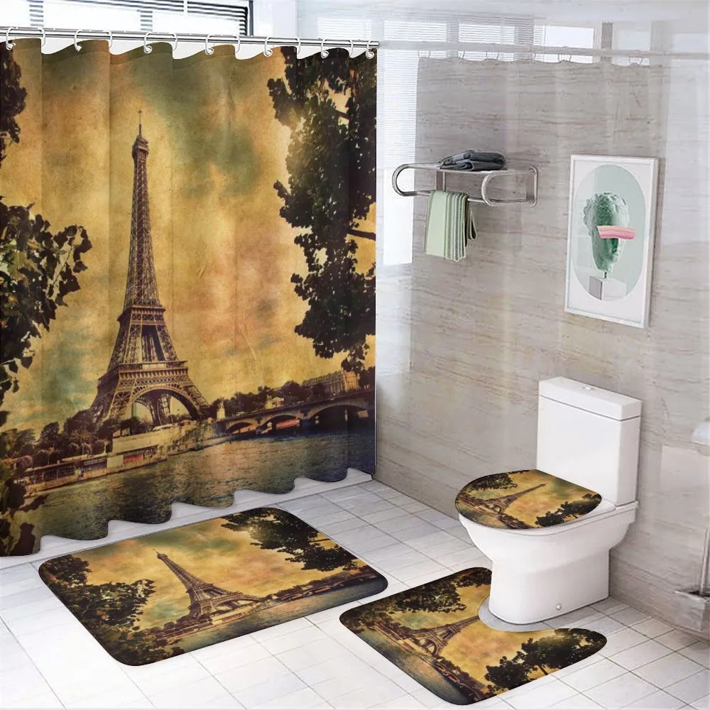 Eiffel Tower Tree — 4-Piece Bathroom Set preview