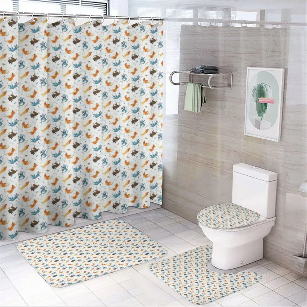 Hungry Funny Flying Dogs — 4-Piece Bathroom Set preview