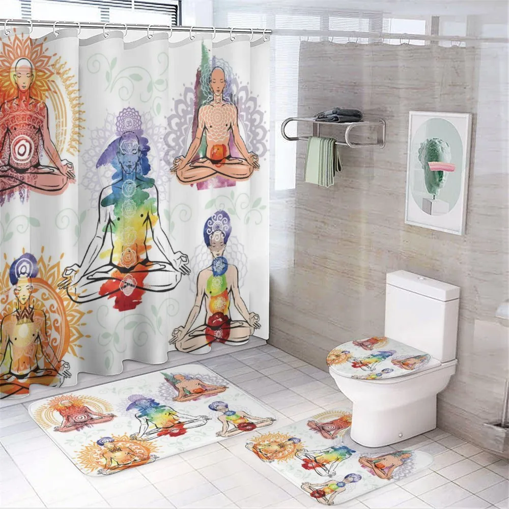 Men in Watercolors Sketch — 4-Piece Bathroom Set preview