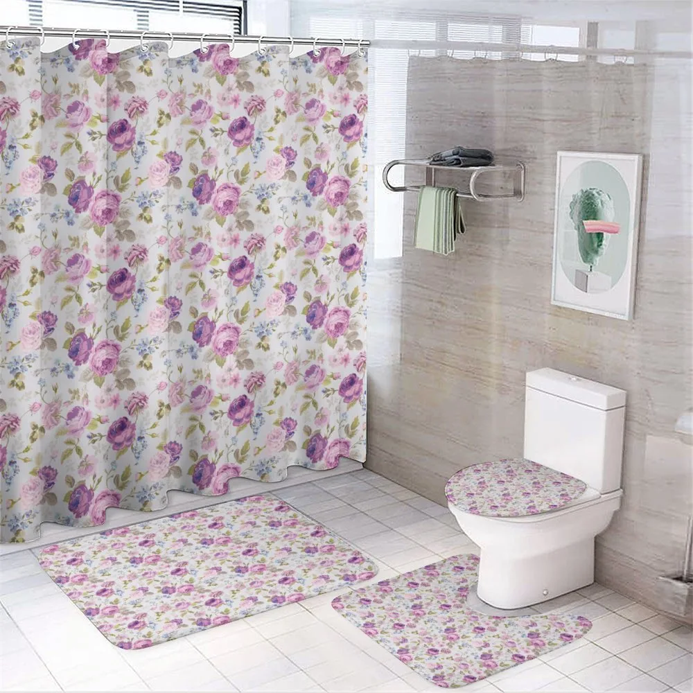 Pastel Tones Leaves — 4-Piece Bathroom Set preview