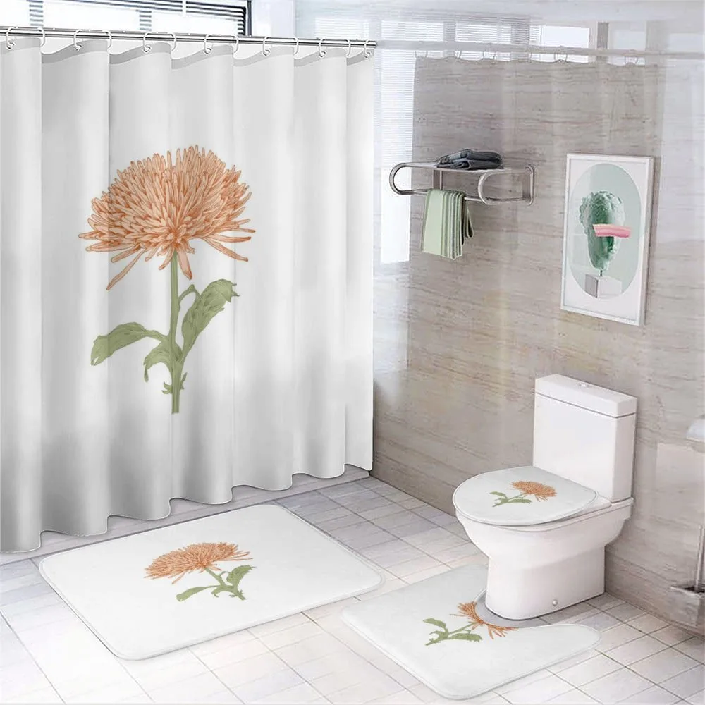 Retro Blooming Nature — 4-Piece Bathroom Set preview