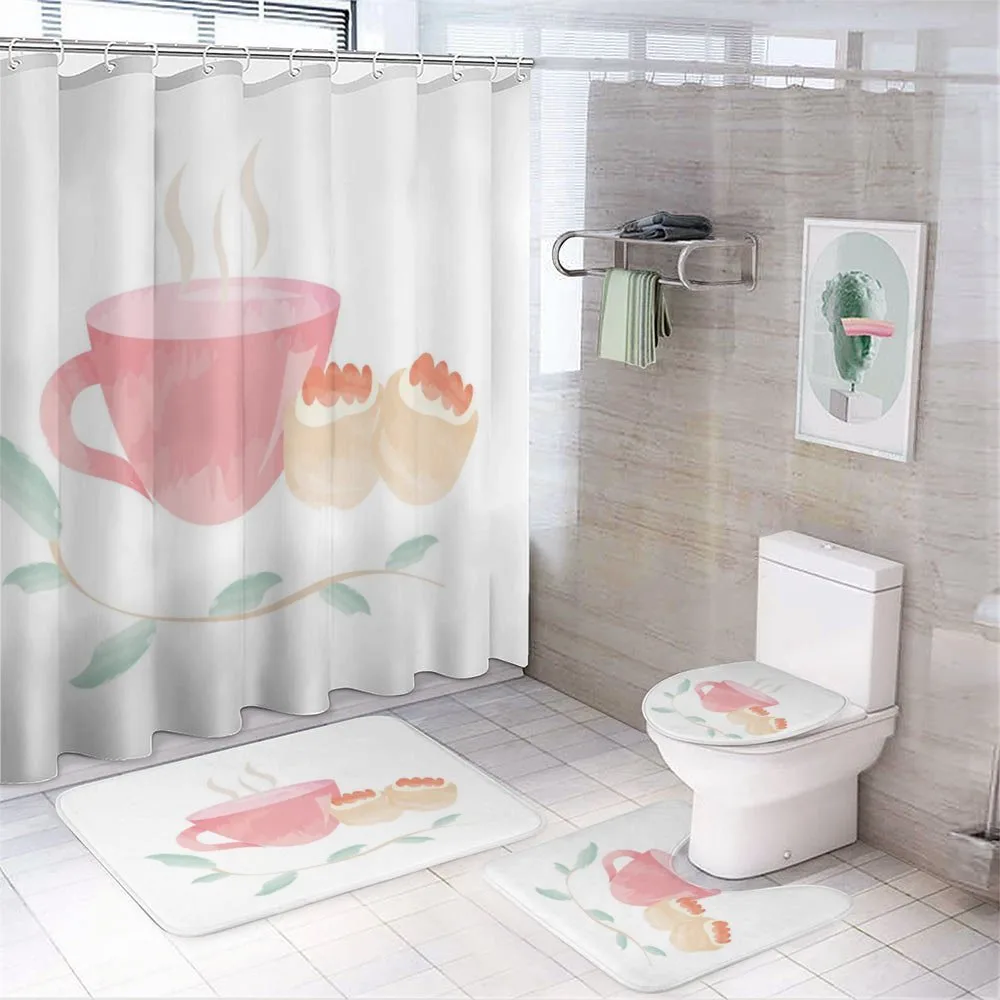 Watercolor Scones Cup — 4-Piece Bathroom Set preview