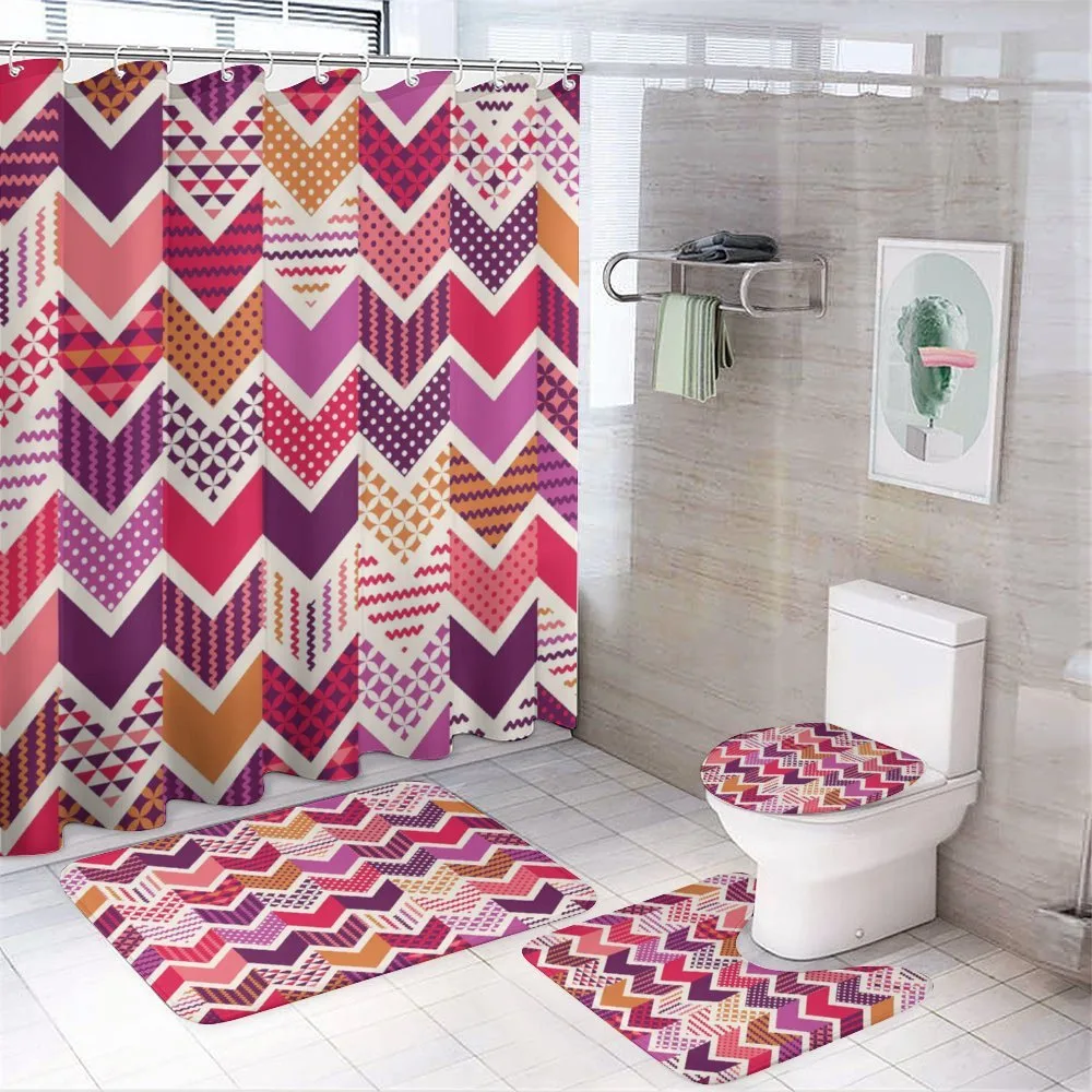Arrow Chevron Geometry — 4-Piece Bathroom Set preview
