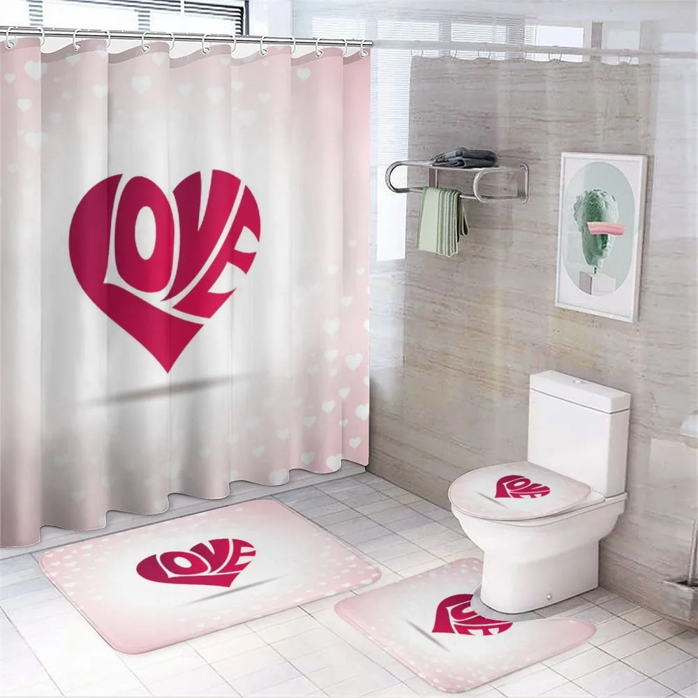Heart Background Ornate 4-Piece Bathroom Set product video