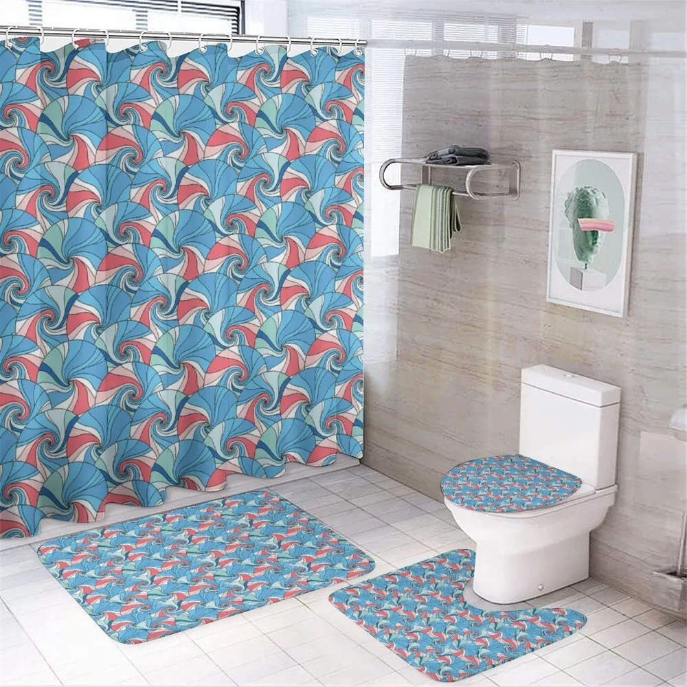 Pastel Half Circles — 4-Piece Bathroom Set preview