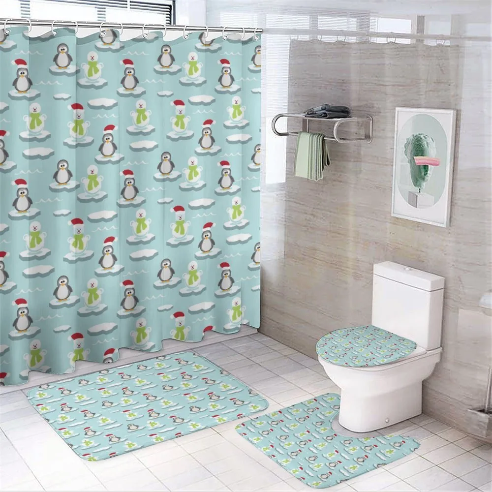 Penguin Snowman Ice Floe — 4-Piece Bathroom Set preview