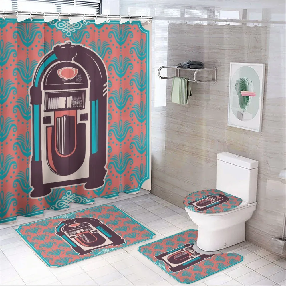 Retro Music Box Party — 4-Piece Bathroom Set preview
