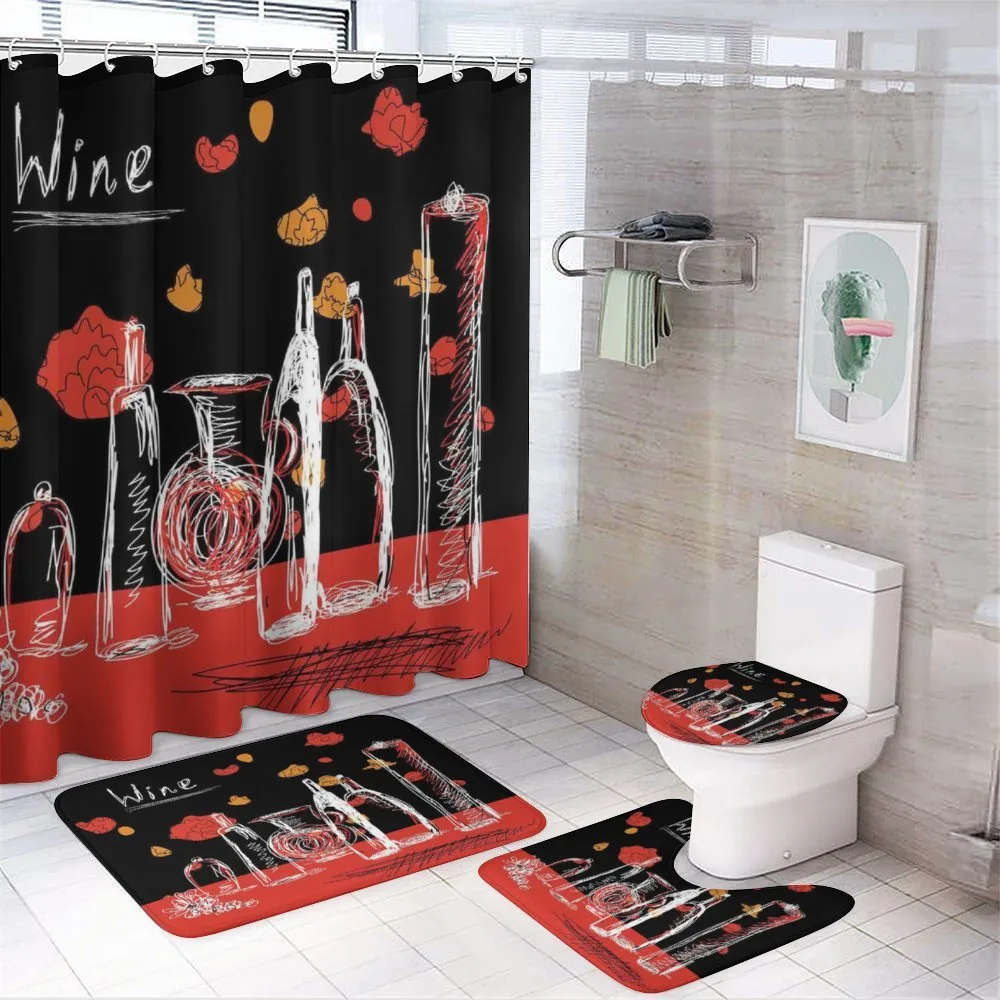 Wine Bottles and Decanter — 4-Piece Bathroom Set preview