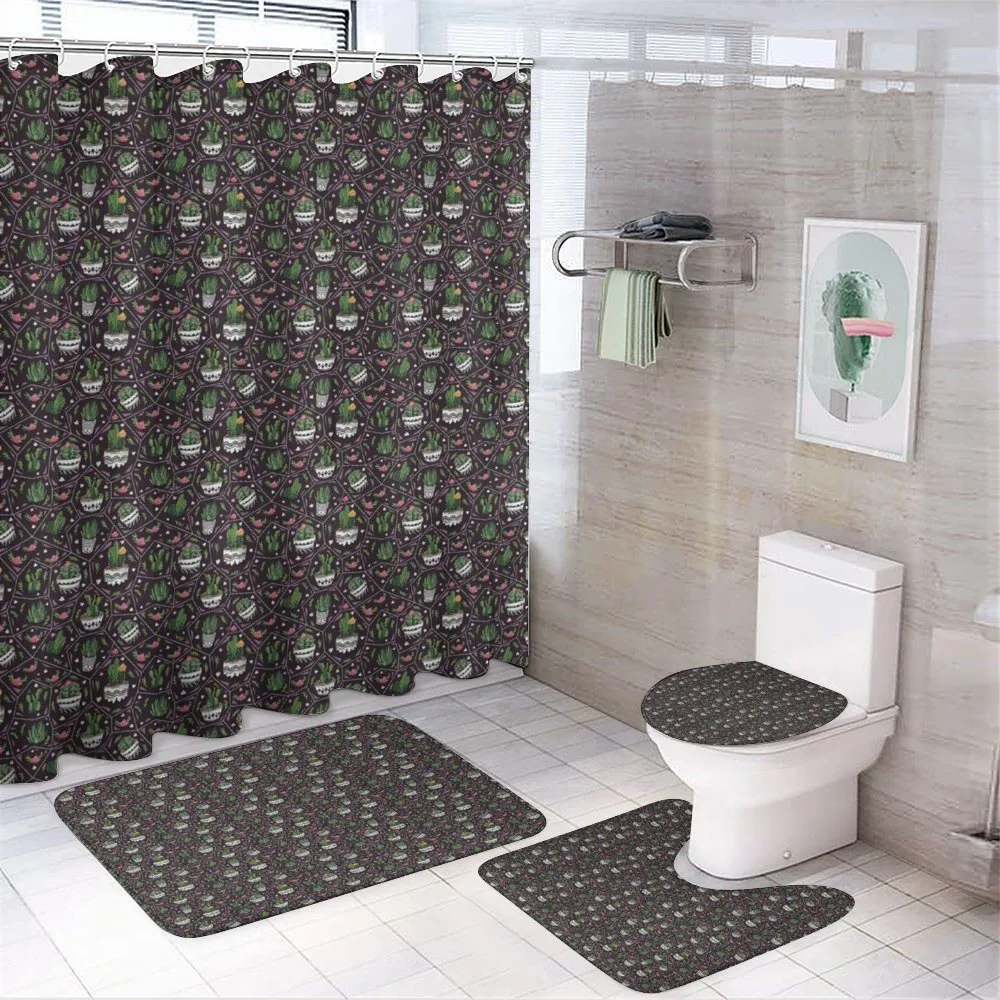 Flowering Succulent Plants — 4-Piece Bathroom Set preview