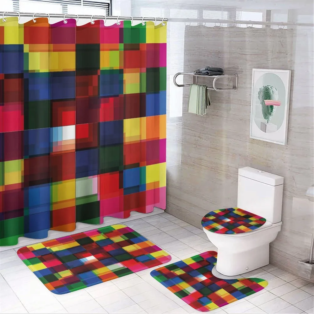 Halftoned Mosaic Tile — 4-Piece Bathroom Set preview