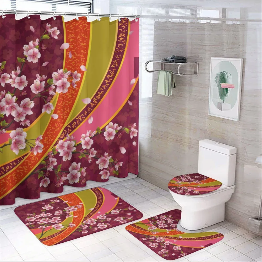 Sakura Blossom Japanese — 4-Piece Bathroom Set preview