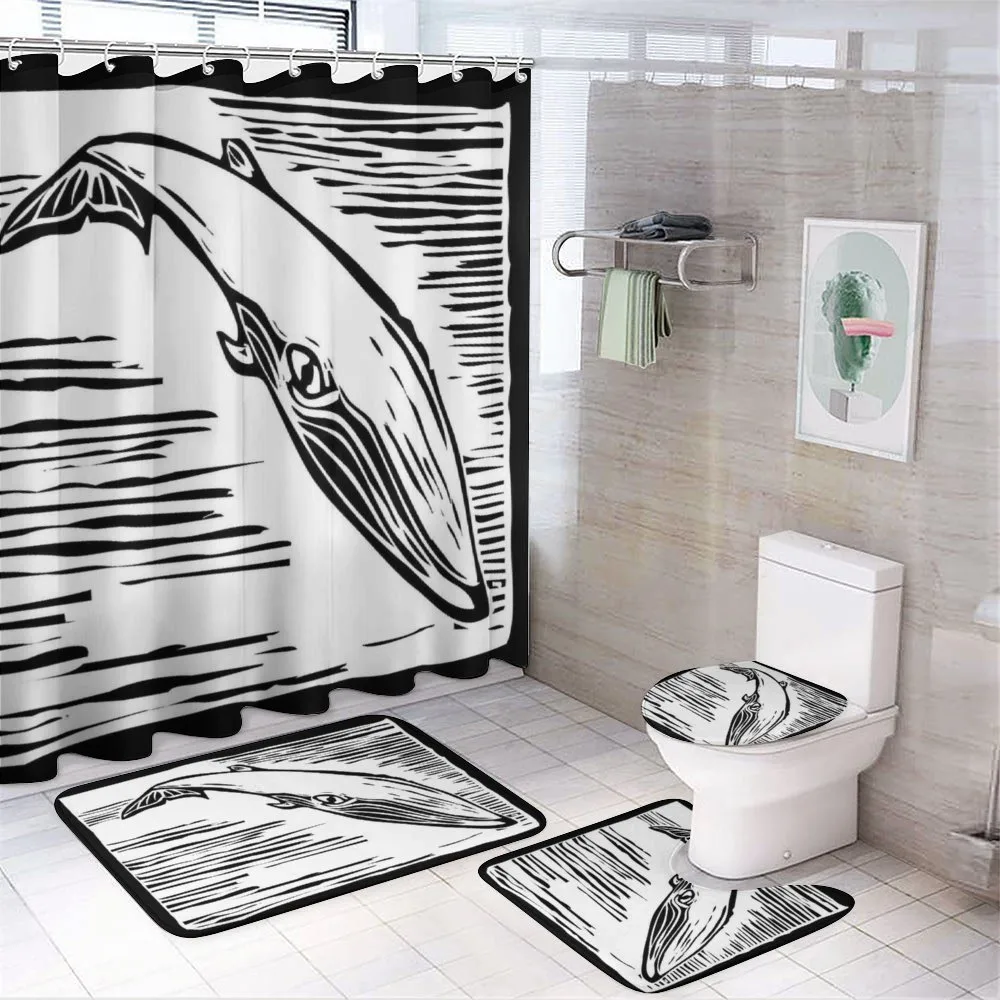 Vintage Style Sea Mammal — 4-Piece Bathroom Set preview