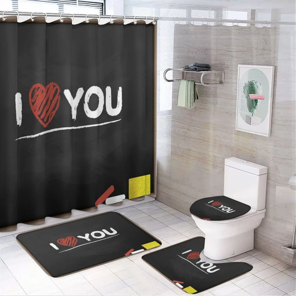 Cartoon Blackboard — 4-Piece Bathroom Set preview