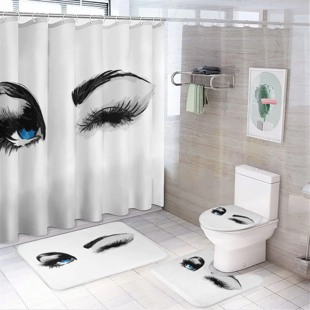 Flirty Young Woman Wink — 4-Piece Bathroom Set preview