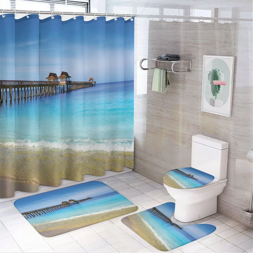 Florida Beach Sunny Day Ocean — 4-Piece Bathroom Set preview