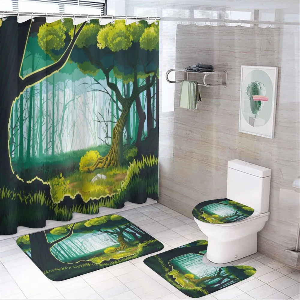 Forest View Outdoor Scene — 4-Piece Bathroom Set preview