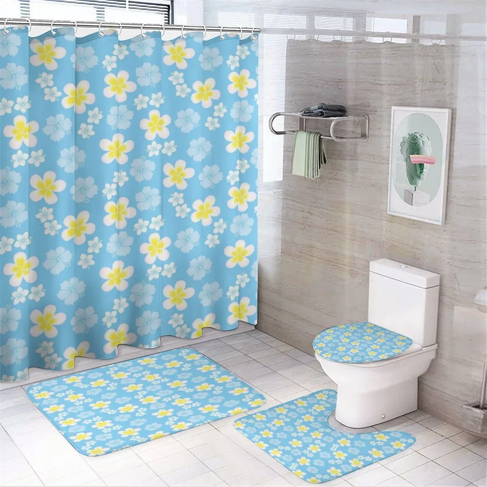 Freshening Soft Tone Flowers — 4-Piece Bathroom Set preview