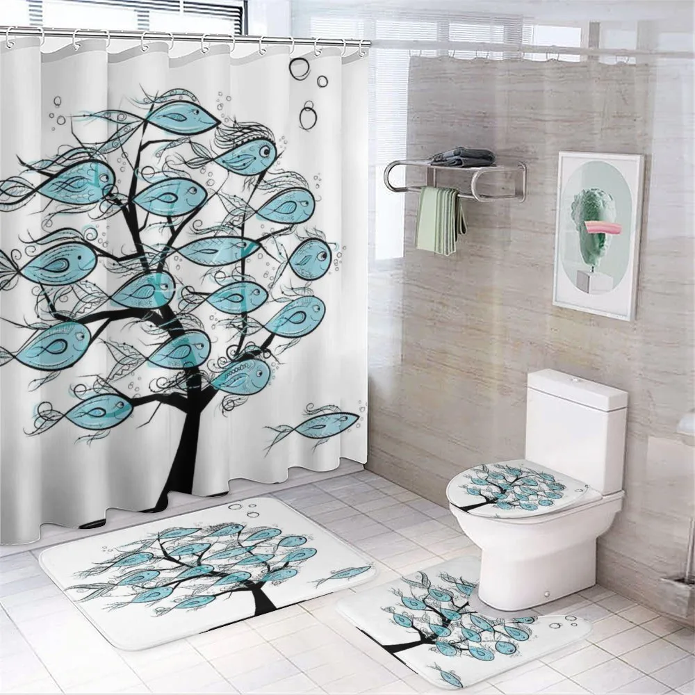 Sea Animals on Tree Theme — 4-Piece Bathroom Set preview