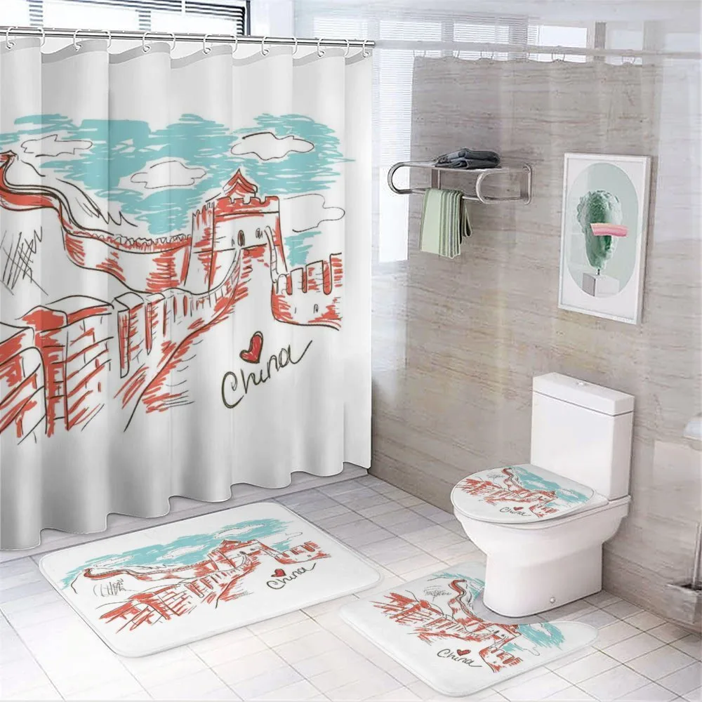 Sketch Chinese 4-Piece Bathroom Set product video