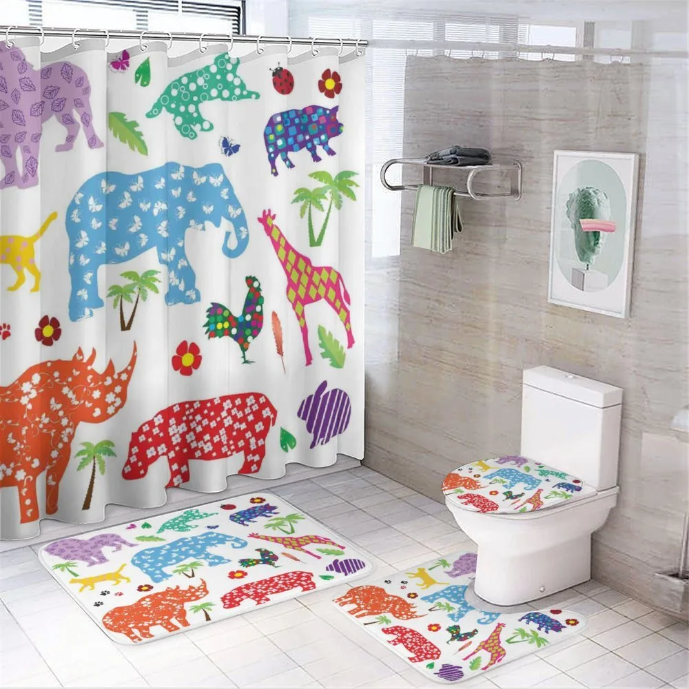 Wild Animals Floral — 4-Piece Bathroom Set preview