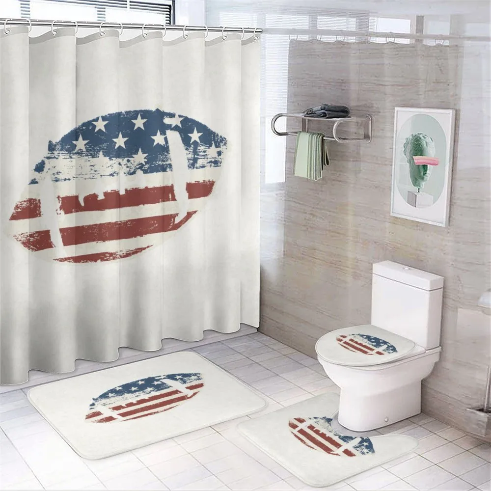 American Flag Football — 4-Piece Bathroom Set preview